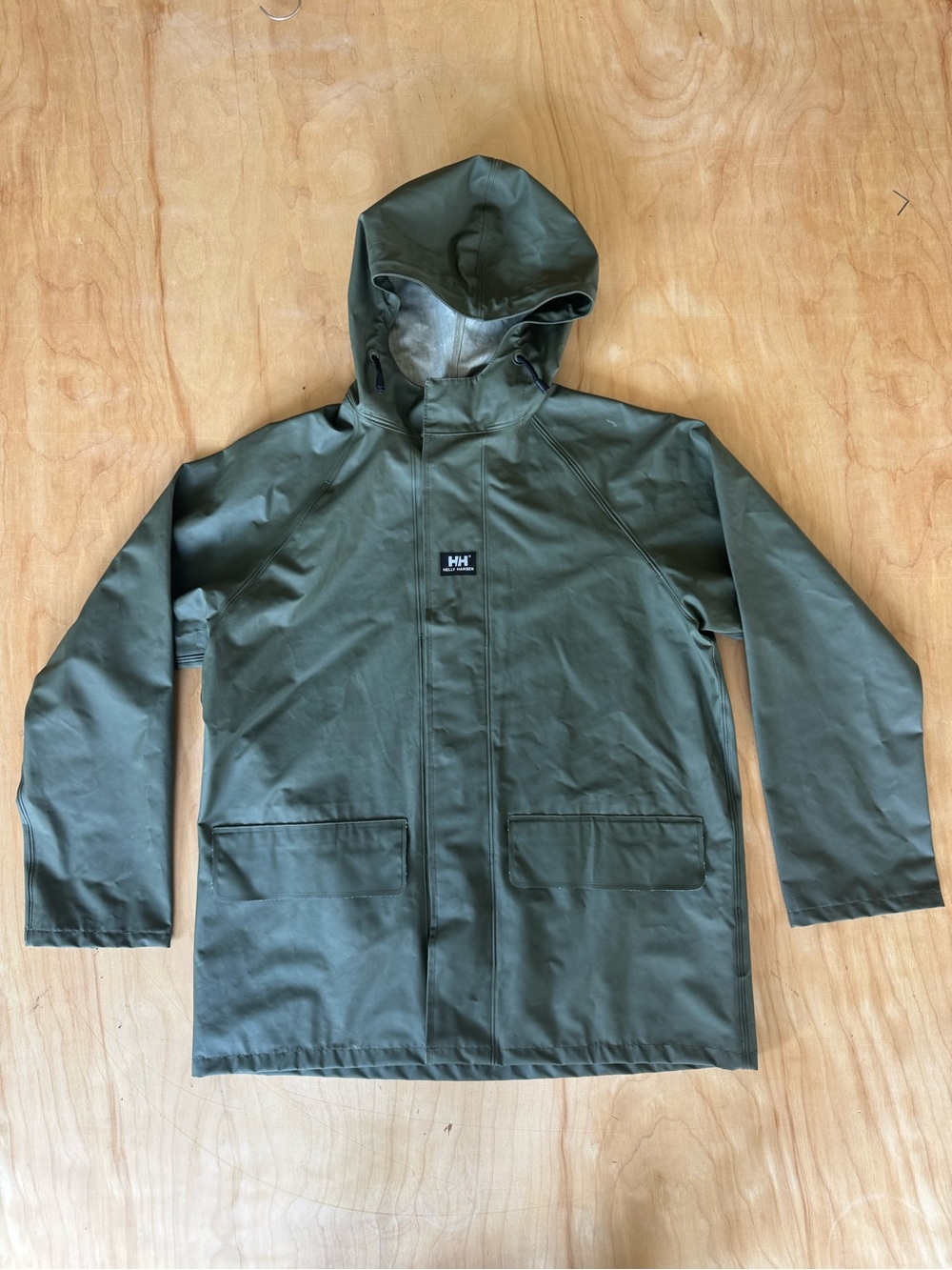Helly Hansen Dark Olive Hooded Raincoat